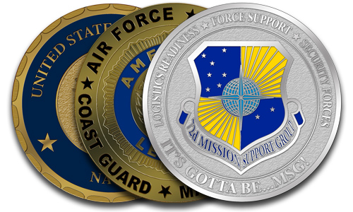 Color on One Side Challenge Coins from FactoryDirectCoins.com