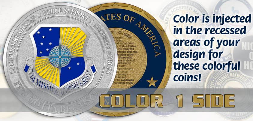 Color on 1 Side Coins from FactoryDirectCoins.com